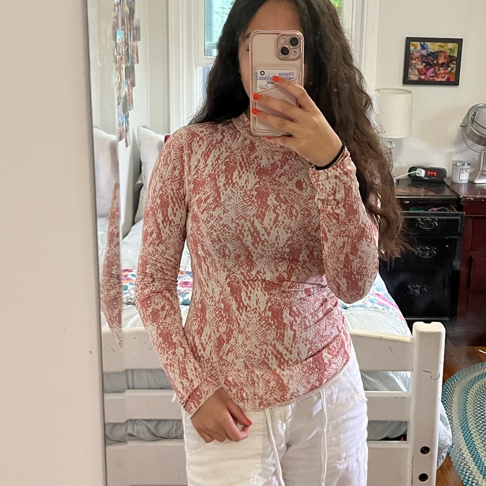 Free People Animal Print Top